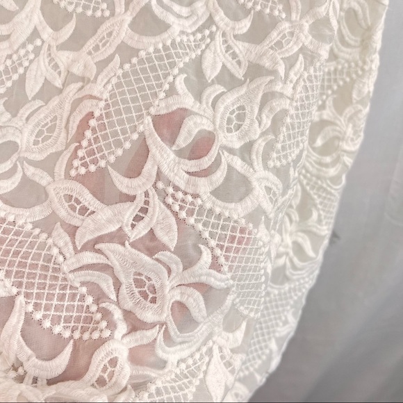 Maje Womens White Embroidered Shift Sun Dress Unlined White Size 2/ US S Bridal - Picture 2 of 10